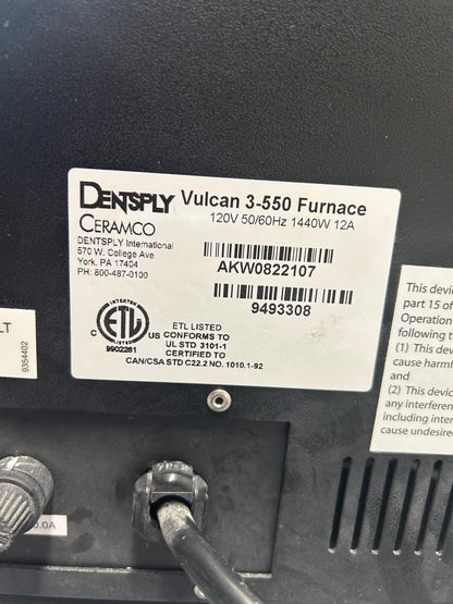 Dentsply Vulcan 3-550 Furnace