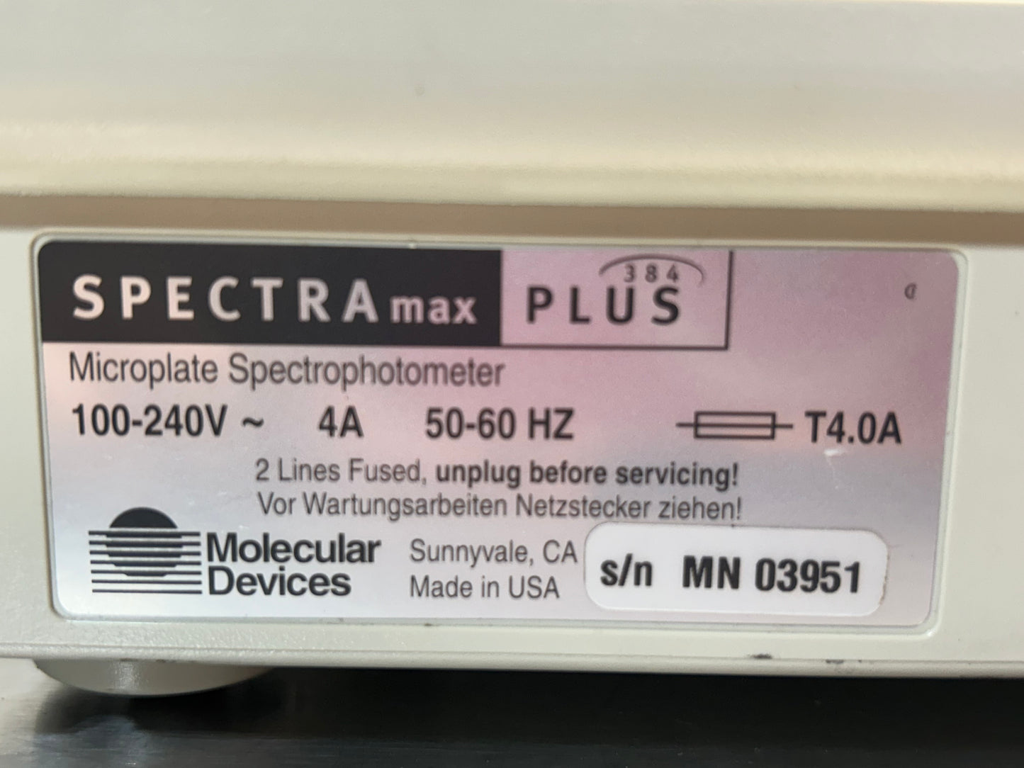 Molecular Devices Spectramax Plus 384 w/ softmax Pro