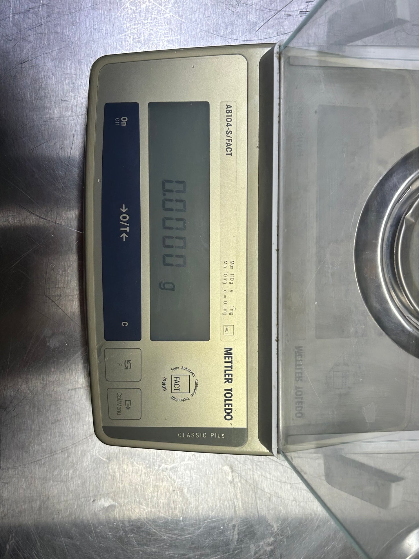 Mettler Toledo AB104-S/FACT Analytical Balance 0.1mg Readability