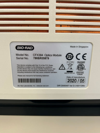 Bio Rad CFX384 Touch Real-Time PCR Detection System DOM2020 Unit 2