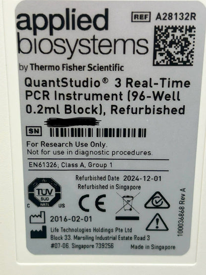 QuantStudio 3 Real-Time PCR System 96-well 0.2 mL RNase P Current