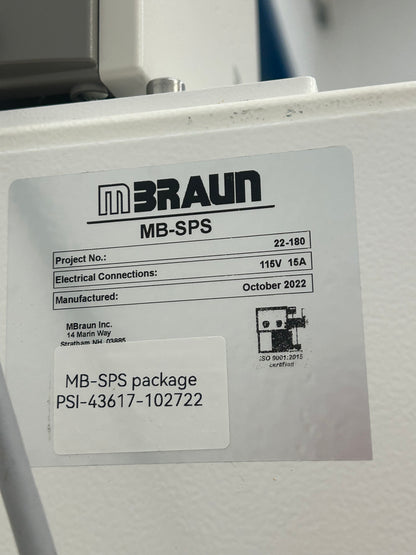 Refurbished MBraun SPS 5 Solvent Purification System DOM 2022
