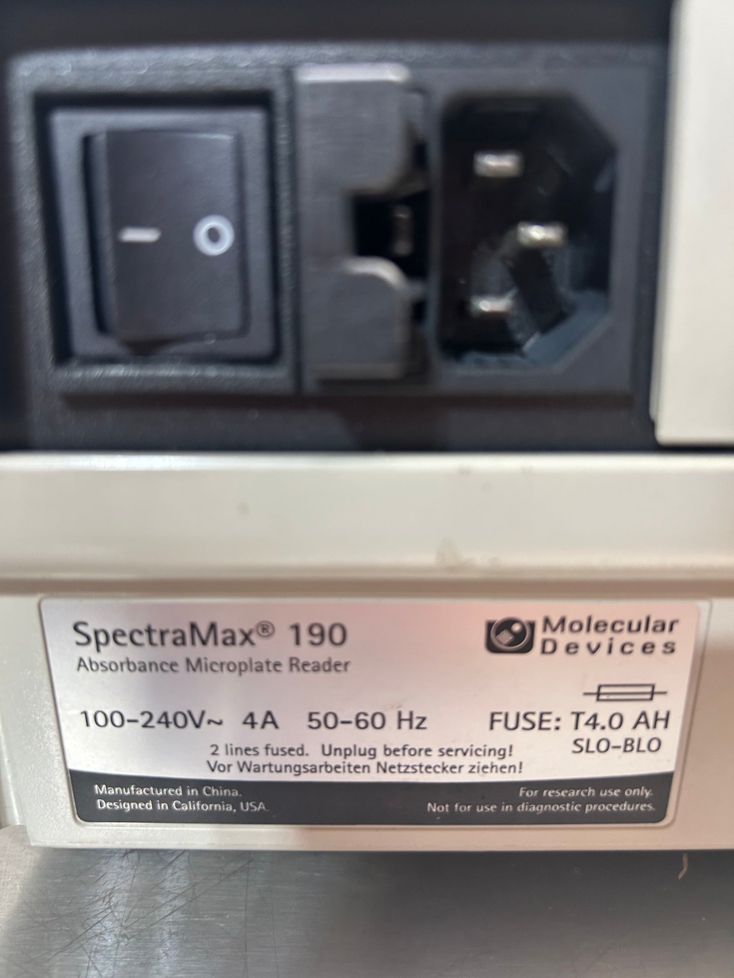 Molecular Devices SpectraMax 190 Microplate Reader w/ Softmax Pro See Validation Report