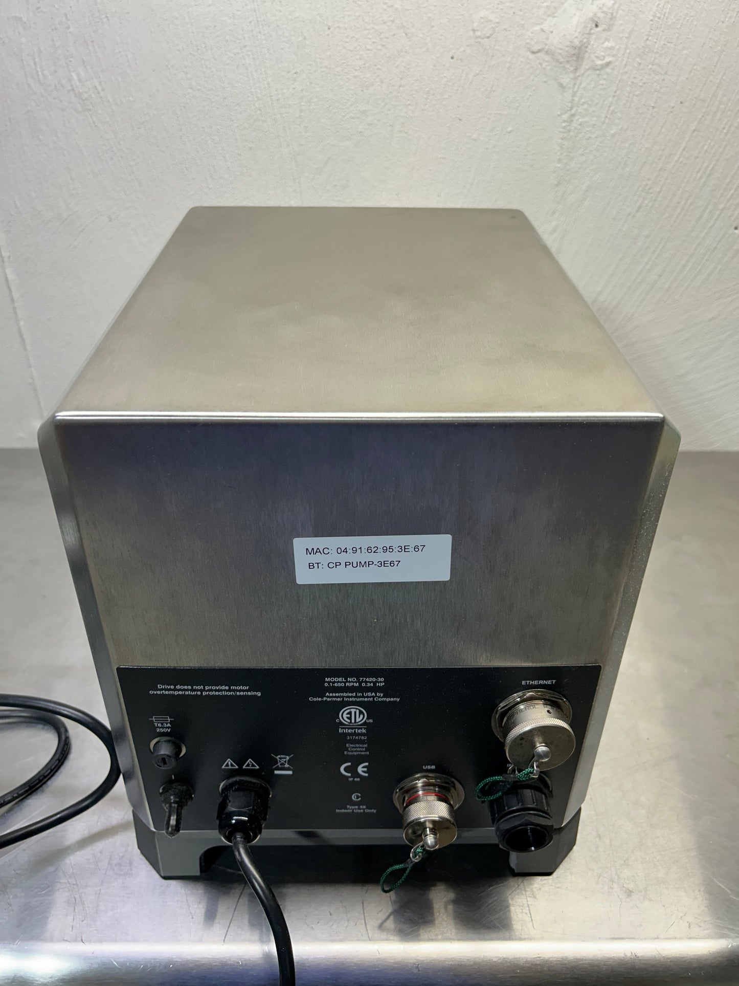 Cole-Parmer 77420-30 Masterflex I/P Peristaltic Pump 77600-62 Head