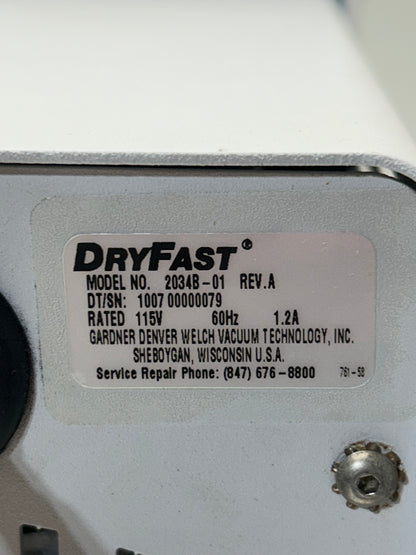 Welch 2034B-01 DryFast Chemical Duty Diaphragm Vacuum Pump