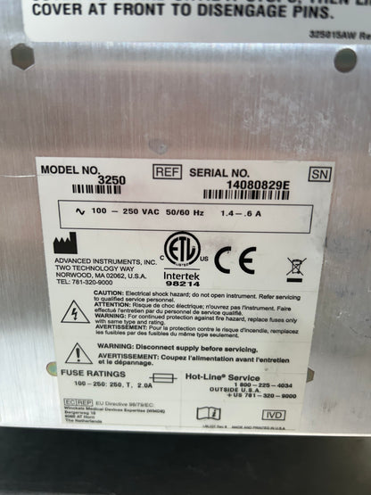 Advanced Instruments Model 3250 Single-Sample Osmometer Calibrated