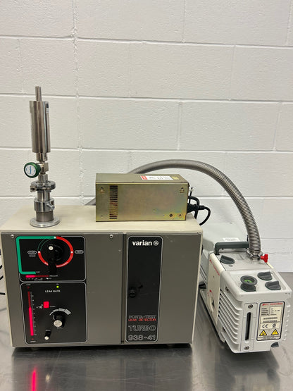 Varian 938-41 Helium Leak Detector with Turbo Pump Working See Video