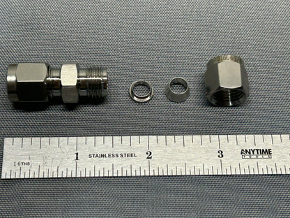 Pack of 2 Swagelok-type Stainless Steel 316 Union Tube Fittings