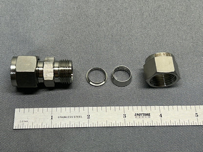 Pack of 2 Swagelok-type Stainless Steel 316 Union Tube Fittings