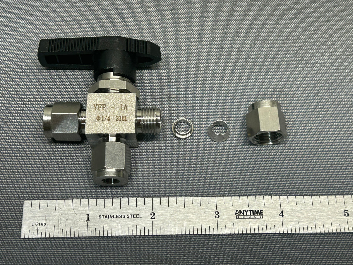 Swageloktype Stainless Steel 316 Ball Valve 3 way Alternative Lab Source