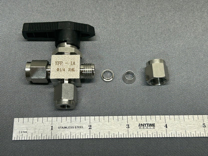 Swagelok-type Stainless Steel 316 Ball Valve 3 way