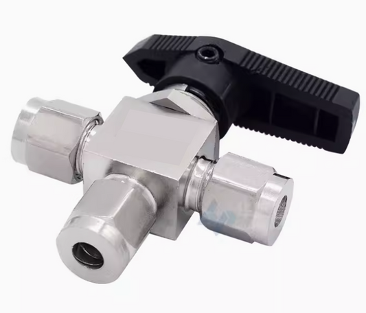 Swagelok-type Stainless Steel 316 Ball Valve 3 way