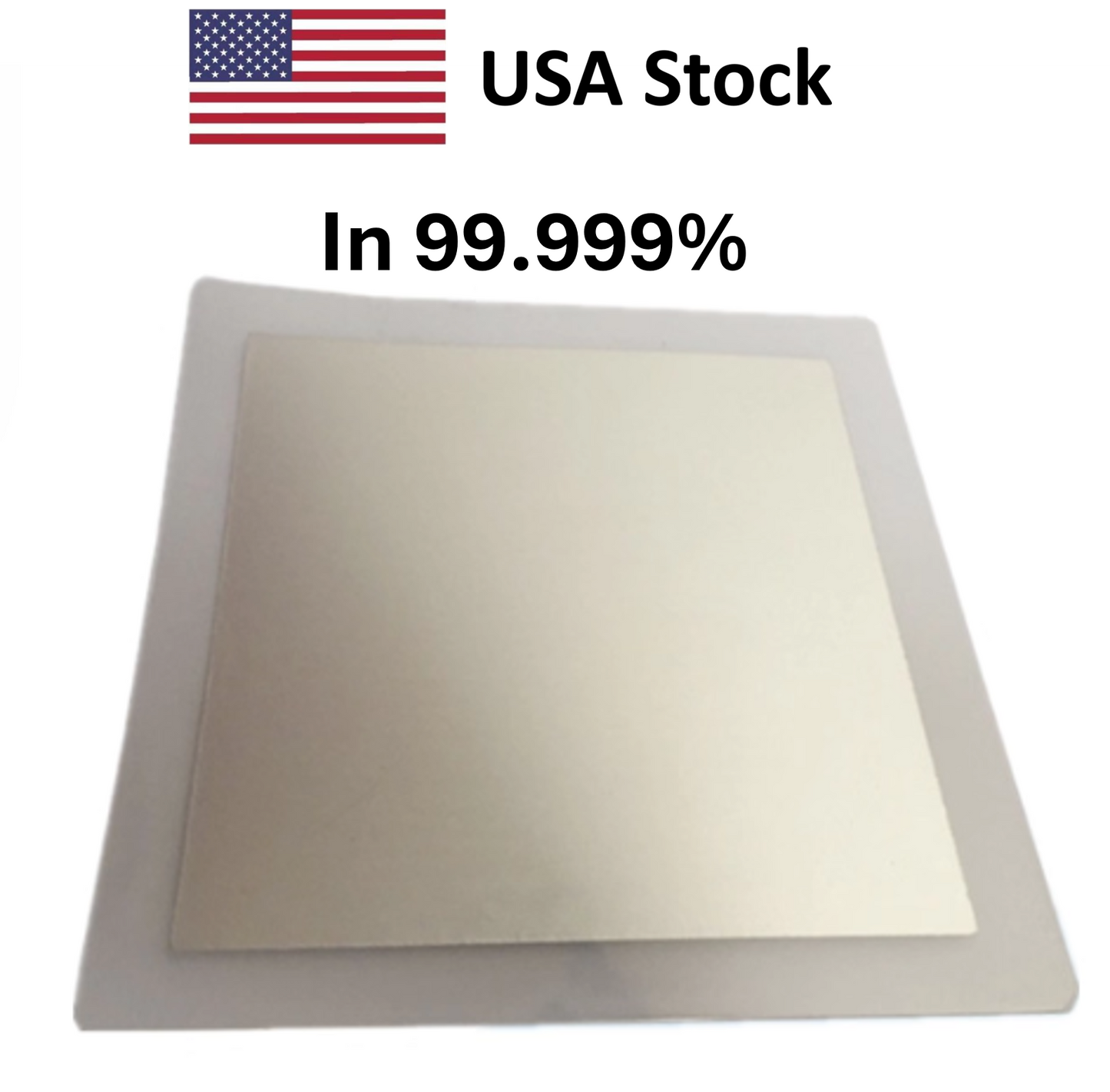 High Purity Indium Foil 0.1x100x100 mm In 99.999%