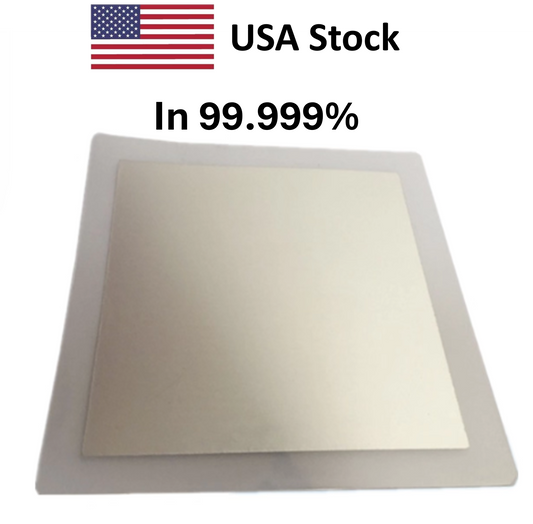 High Purity Indium Foil 0.1x100x100 mm In 99.999%