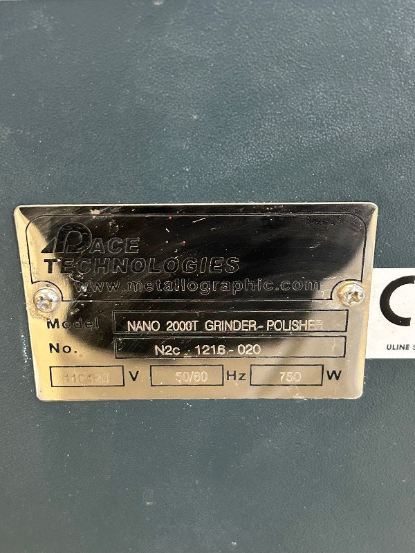 Pace Technologies Nano 2000T Grinder Polisher 10 inch Wheel